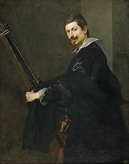 Dyck, Anton van - Man with a Lute, 1622-32英国画家安东尼凡戴克Anthony van dyck人物油画装饰画