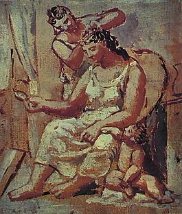 1922 La coiffure西班牙画家巴勃罗毕加索抽象油画人物人体油画装饰画