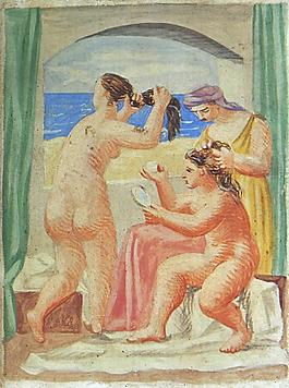 1922 La coiffure1西班牙画家巴勃罗毕加索抽象油画人物人体油画装饰画