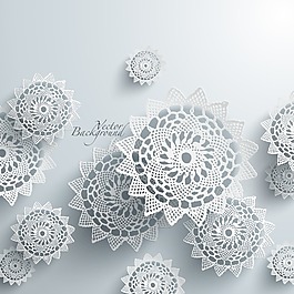 3D抽象剪纸花纹