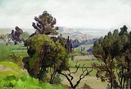 Abel Lauvray - Avignon法国著名画家亚伯Abel Lauvray印象派风景油画装饰画