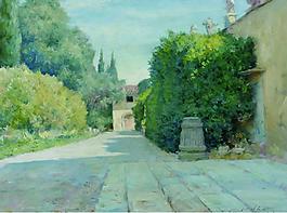 William Merritt Chase - Villa in Florence, 1909美国画家Willian Merritt Chase印象派风景人物肖像静物建筑人体油画装饰画