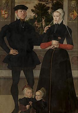 Anonymous Master, Northern Low Countries - Portrait of a Family荷兰画家Anonymous西方高清宗教人物神话人物古典人物样式主义油画装饰