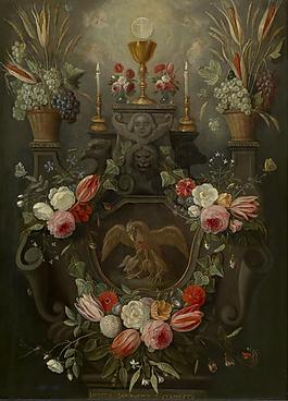 Nicolaes van Verendael - The Holy Sacrament of the Altar花卉水果蔬菜器皿静物印象画派写实主义油画装饰画