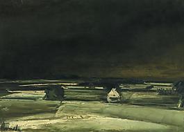 Constant Permeke - Snowlandscape西方古典风景建筑自然水景山水田园动物印象派写实主义油画装饰画