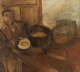Constant Permeke - Man eating Milk-Soup高清西方古典人物宗教人物神话人物巴洛克艺术油画装饰画
