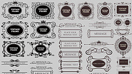 欧式古典复古花纹边框矢量素材