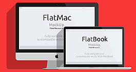 imac和macbook扁平化风格psd