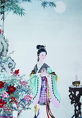 貂蝉拜月图片