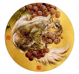 松鼠葡萄图图片