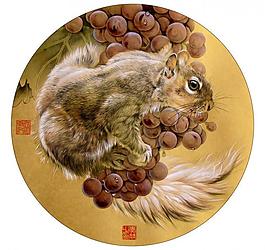 松鼠葡萄图图片