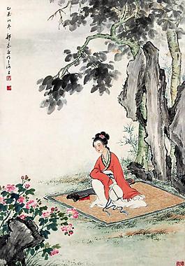 红衣少妇图片