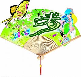 春天扇面吊旗图片