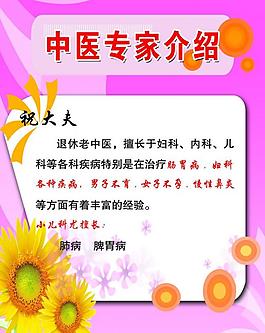 中医专家介绍展板图片