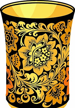 古玩酒杯金色花纹装饰图案