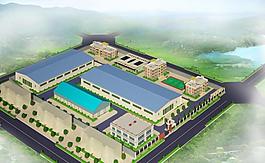 厂房鸟瞰图3d模型图片