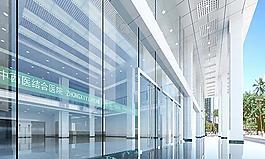 室外医院大门3d模型效果图图片