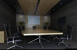 小型会议室3d模型（带光域网材质贴图）图片