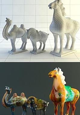 唐三彩 马3d素材图片