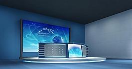 电视台演播厅3d模型图片