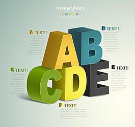 3d字母分类标签图片