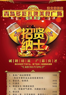 2014青岛多彩扎啤美食广场招聘展架