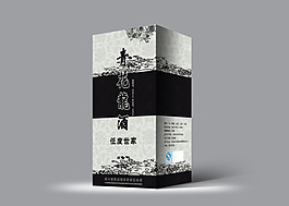 青花龙酒包装立体图设计
