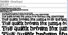 碎屑式的 TRASHED TrueType 字体