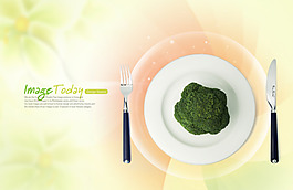 印刷级分层炫丽幻彩餐具素材