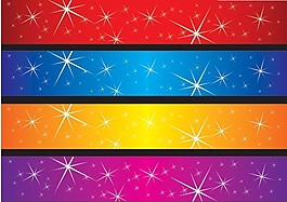 4款彩色背景星星矢量素材