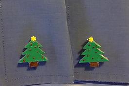 圣诞树袖扣