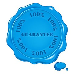 一款蓝色质量保证标志矢量素材