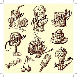 手绘食物图标