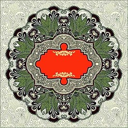 古典圆盘花纹矢量