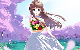捧花的女孩