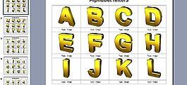 3D风格英文字母PPT模板图片
