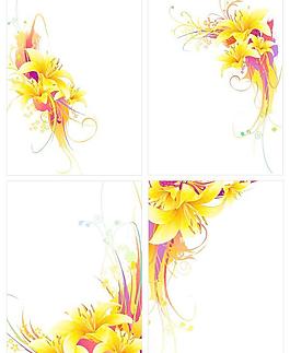 潮流金色花朵花纹矢量图