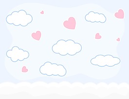 卡通背景-情人节的云彩和天空