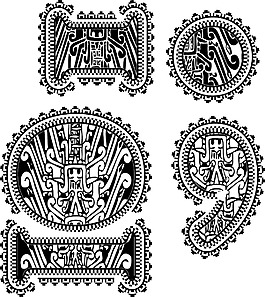 与古代绘画插画矢量符号