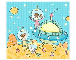 韩国儿童教育插画矢量图07