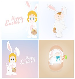 复活节小兔子的卡通