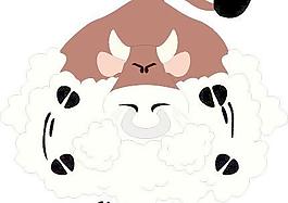 卡通生肖牛矢量图素材022