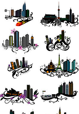 楼房建筑矢量素材