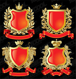 皇冠盾牌标示矢量素材
