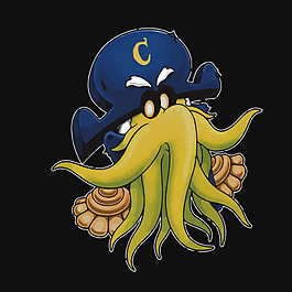 矢量 动物 海洋生物 章鱼 男装 免费素材