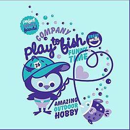 矢量 卡通 动物 鸟 海洋生物 免费素材