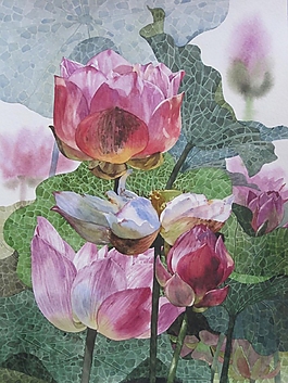 位图 写意花卉 植物 花朵 荷花 免费素材