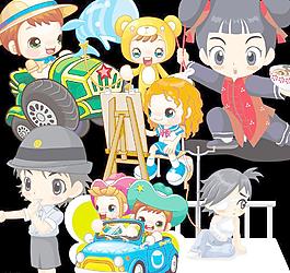 卡通 漫画 人物 可爱 男孩 女孩