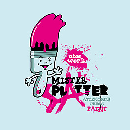 印花矢量图 生活元素 刷子 艺术效果 喷溅 免费素材