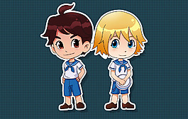 位图 插画 热门动画 海尔兄弟 人物 免费素材